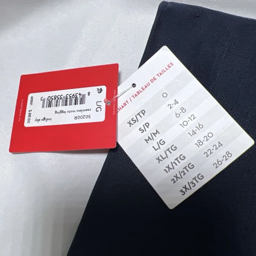 Spanx Women's Look At Me Now Seamless Moto Leggings Indigo Sky Sz L